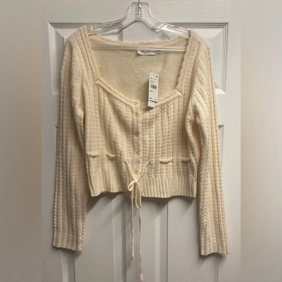 All in Favor Sweaters - NWT Nordstrom “All In Favor” Cream Knit Cropped Sweater Size XL
